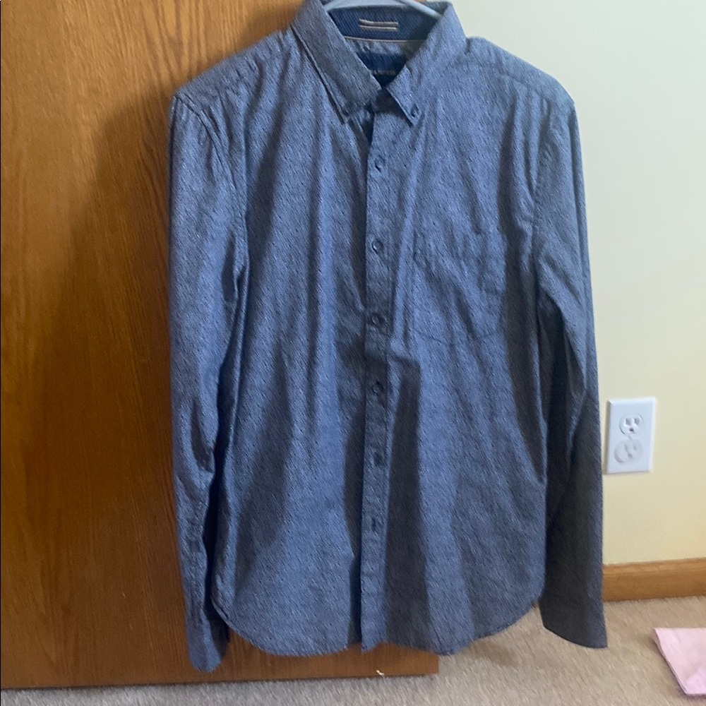 Men's Blue Button-Up Shirt